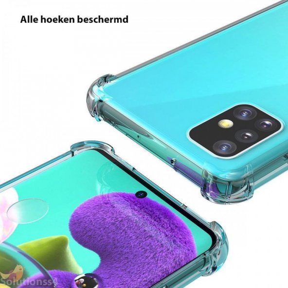 Samsung Galaxy A51 Kılıf Antishock Darbe Emici Şeffaf Silikon - 4