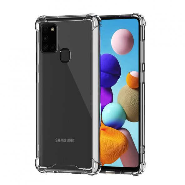 Samsung Galaxy A21S Kılıf Antishock Darbe Emici Şeffaf Silikon