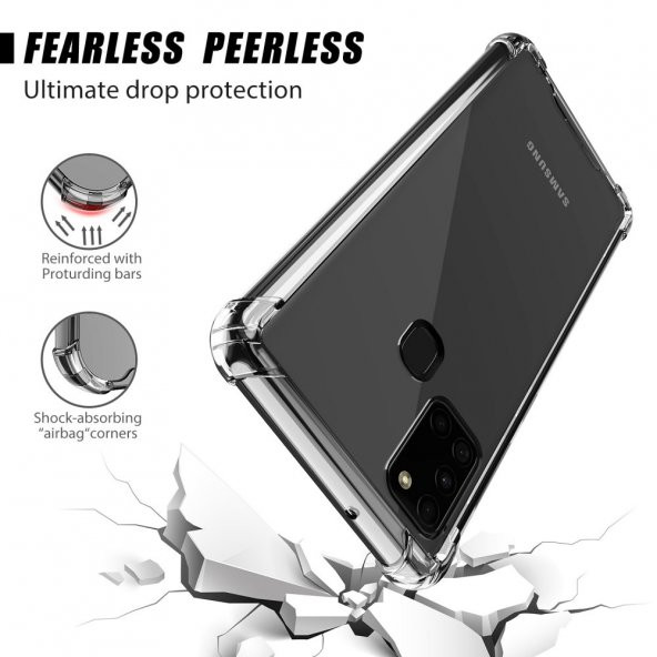 Samsung Galaxy A21S Kılıf Antishock Darbe Emici Şeffaf Silikon - 2