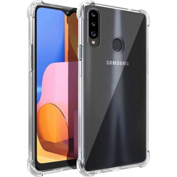 Samsung Galaxy A20S Kılıf Antishock Darbe Emici Şeffaf Silikon ürün görseli