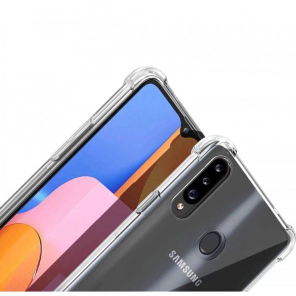 Samsung Galaxy A20S Kılıf Antishock Darbe Emici Şeffaf Silikon - Resim 3