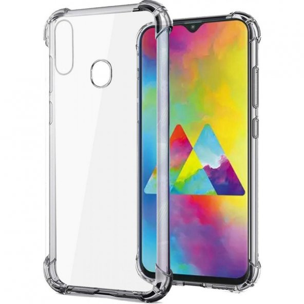 Samsung Galaxy A10S Kılıf Antishock Darbe Emici Şeffaf Silikon