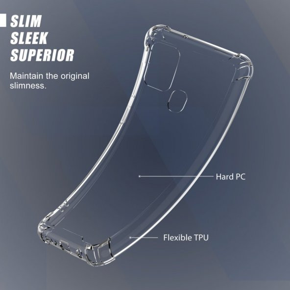 Samsung Galaxy A21S Kılıf Antishock Darbe Emici Şeffaf Silikon - 7