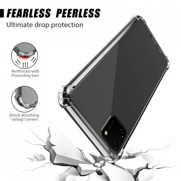 Realme C11 Kılıf Antishock Darbe Emici Şeffaf Sert Silikon - Resim 2