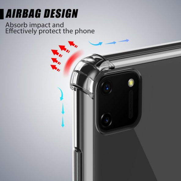 Realme C11 Kılıf Antishock Darbe Emici Şeffaf Sert Silikon - Resim 5