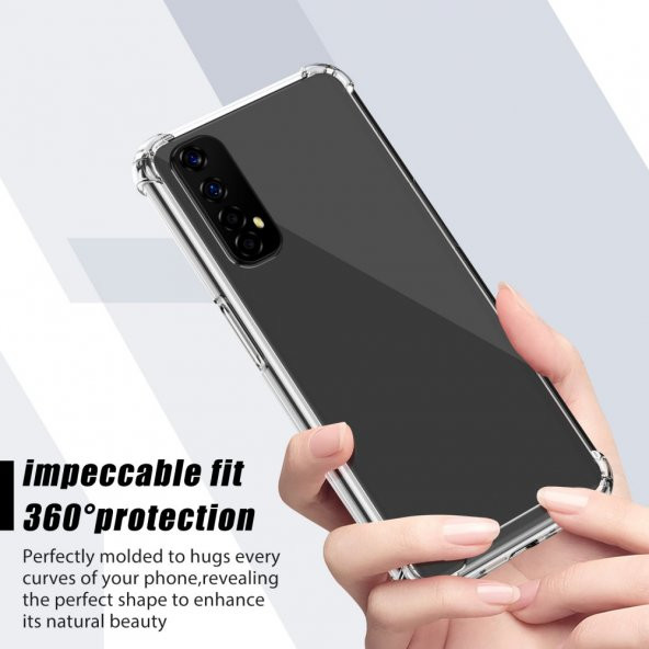 Realme 7 Kılıf Antishock Darbe Emici Şeffaf Sert Silikon - 4