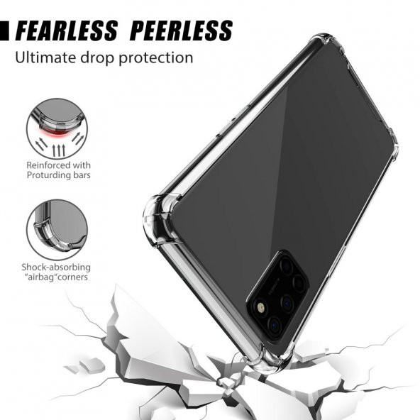 Oppo A72 Kılıf Antishock Darbe Emici Şeffaf Sert Silikon - Resim 2
