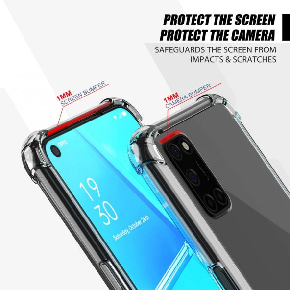 Oppo A72 Kılıf Antishock Darbe Emici Şeffaf Sert Silikon - Resim 3