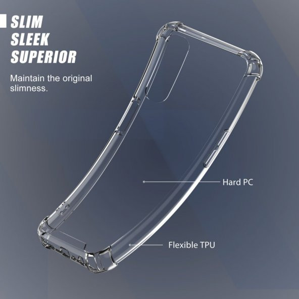Realme 7 Kılıf Antishock Darbe Emici Şeffaf Sert Silikon - 7