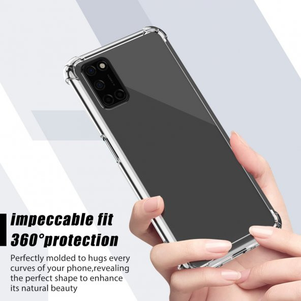 Oppo A72 Kılıf Antishock Darbe Emici Şeffaf Sert Silikon - Resim 4