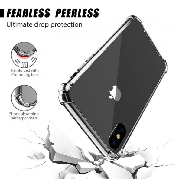 Apple iPhone X/XS Kılıf Antishock Darbe Emici Şeffaf Sert Silikon - 2