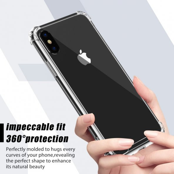 Apple iPhone X/XS Kılıf Antishock Darbe Emici Şeffaf Sert Silikon - 4