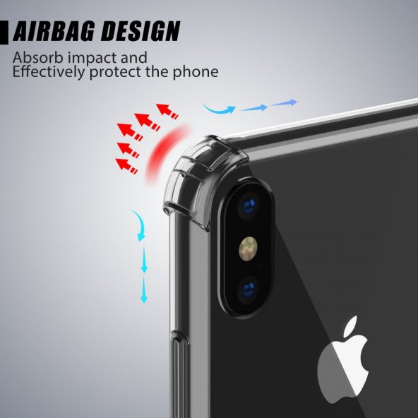 Apple iPhone X/XS Kılıf Antishock Darbe Emici Şeffaf Sert Silikon - 5