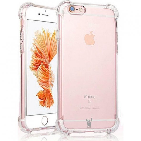 Apple iPhone 6/6S Kılıf Antishock Darbe Emici Şeffaf Sert Silikon