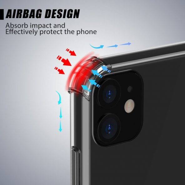 Apple iPhone 11 Kılıf Antishock Darbe Emici Şeffaf Sert Silikon - 5