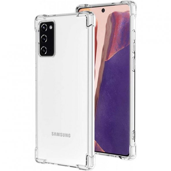 Samsung Galaxy Note 20 Kılıf Antishock Darbe Emici Şeffaf Silikon