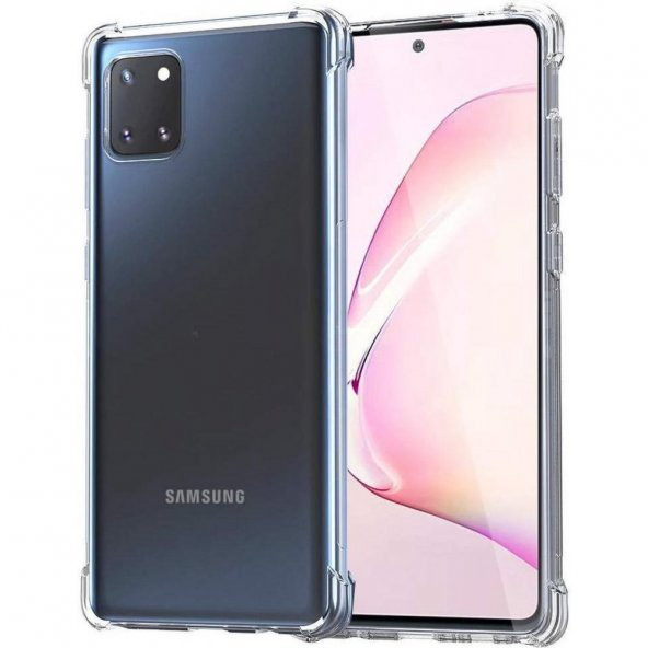 Samsung Galaxy Note 10 Lite Kılıf Antishock Şeffaf Sert Silikon