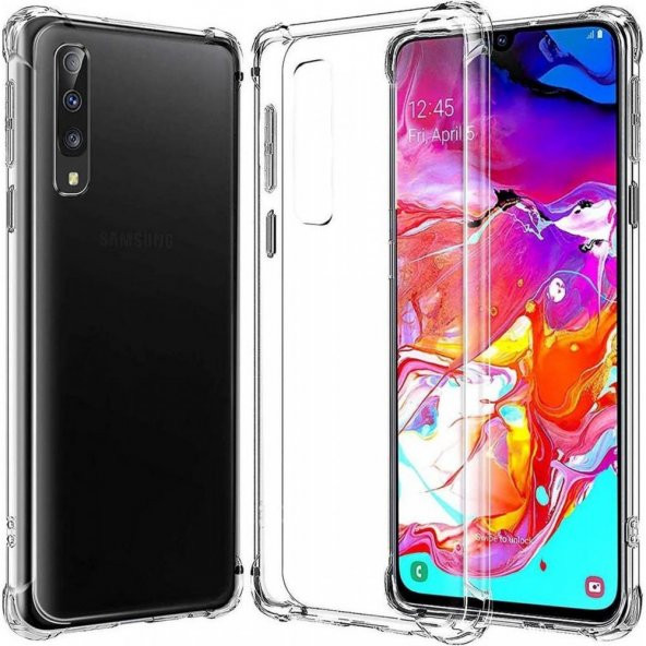 Samsung Galaxy A70 Kılıf Antishock Darbe Emici Şeffaf Silikon - 1