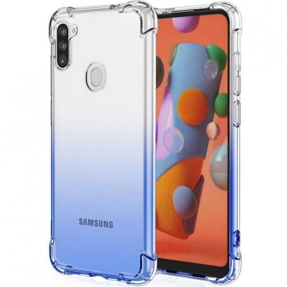 Samsung Galaxy A11 Kılıf Antishock Darbe Emici Şeffaf Silikon