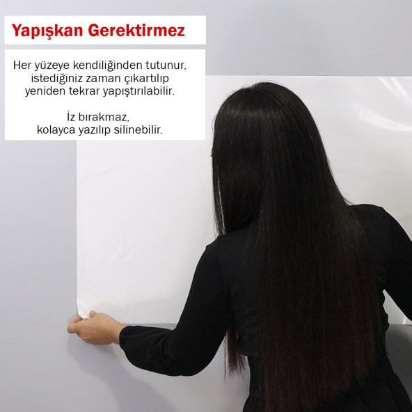 120 x 300 Beyaz - Yapışkansız Tutunan Akıllı Kağıt * 1 Alana 1 Hediye * - Resim 2