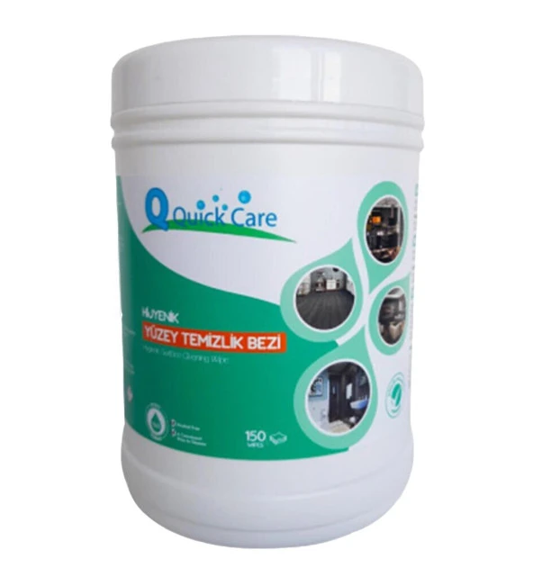 QUICKCARE Dezenfektanlı Yüzey Temizlik Havlusu 150 Yaprak, Kova Mendil Aloe Vera Kokulu - 5