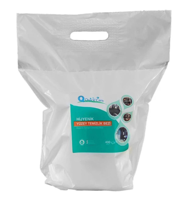 QUICKCARE Dezenfektanlı Yüzey Temizlik Havlusu 400 Yaprak, YEDEK POŞET Aloe Vera Kokulu - 5