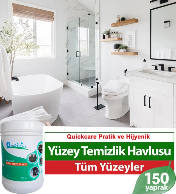 QUICKCARE Dezenfektanlı Yüzey Temizlik Havlusu 150 Yaprak- Limon Kokulu - 2