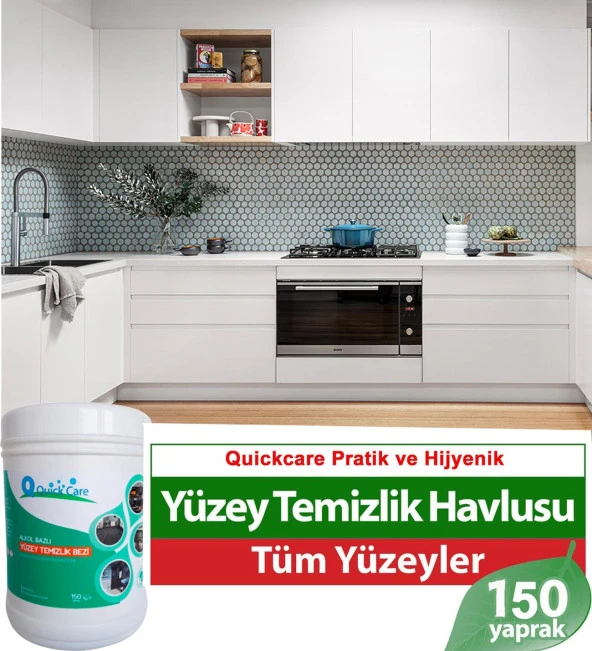 QUICKCARE Dezenfektanlı Yüzey Temizlik Havlusu 150 Yaprak- Limon Kokulu - 3