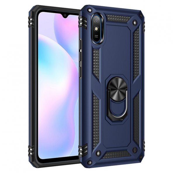 Xiaomi Redmi 9A Kılıf Sofya Yüzüklü Standlı Korumalı Kılıf - 7