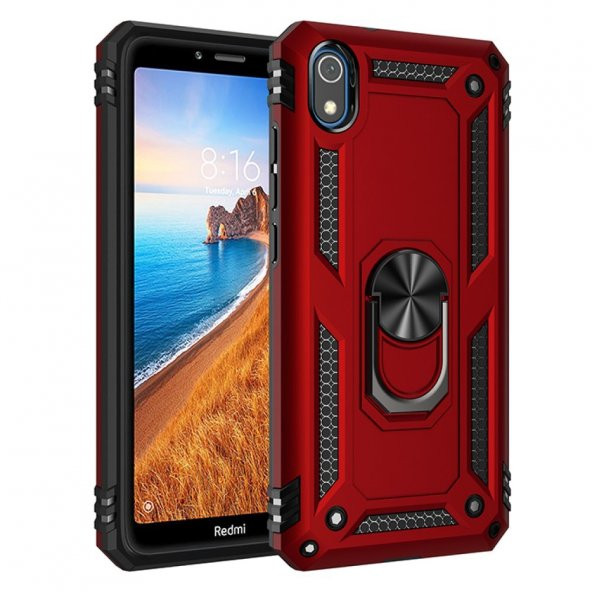 Xiaomi Redmi 7A Kılıf Sofya Yüzüklü Standlı Korumalı Kılıf