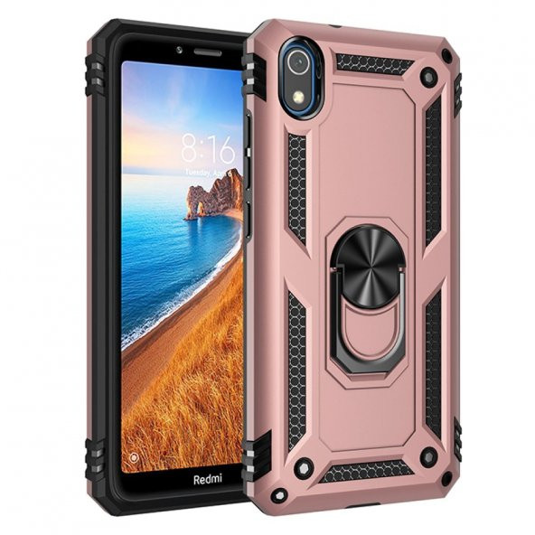 Xiaomi Redmi 7A Kılıf Sofya Yüzüklü Standlı Korumalı Kılıf - 8