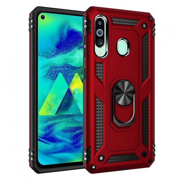 Samsung Galaxy M40 Kılıf Sofya Yüzüklü Standlı Korumalı Kılıf - 7