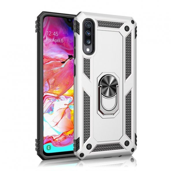 Samsung Galaxy A70 Kılıf Sofya Yüzüklü Standlı Korumalı Kılıf - 6