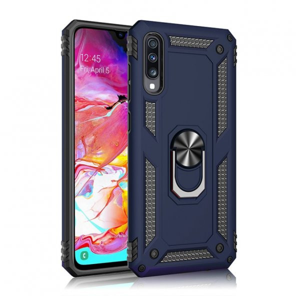 Samsung Galaxy A70 Kılıf Sofya Yüzüklü Standlı Korumalı Kılıf - 8
