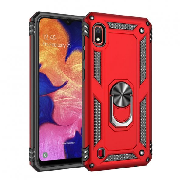 Samsung Galaxy A10 Kılıf Sofya Yüzüklü Standlı Silikon Kılıf - 6