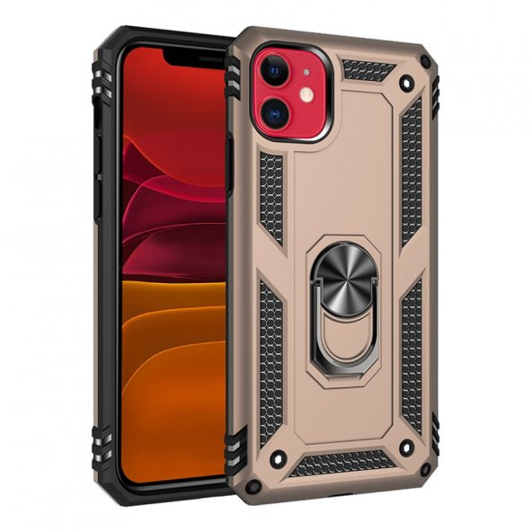 iPhone 11 Kılıf Sofya Yüzüklü Standlı Silikon Kılıf - 6
