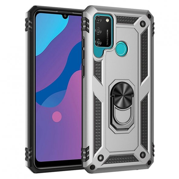 Huawei Y6P Kılıf Sofya Yüzüklü Standlı Silikon Kılıf - 2