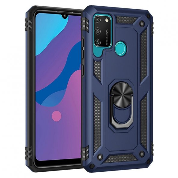 Huawei Y6P Kılıf Sofya Yüzüklü Standlı Silikon Kılıf - 8