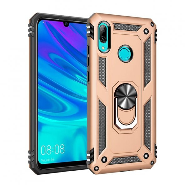 Huawei P Smart 2019 Kılıf Sofya Yüzüklü Standlı Korumalı Kılıf - 5