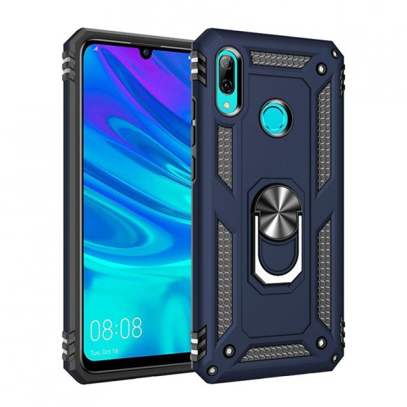 Huawei P Smart 2019 Kılıf Sofya Yüzüklü Standlı Korumalı Kılıf - 7