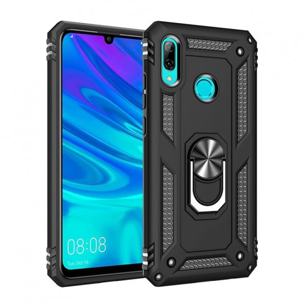 Huawei P Smart 2019 Kılıf Sofya Yüzüklü Standlı Korumalı Kılıf - 9