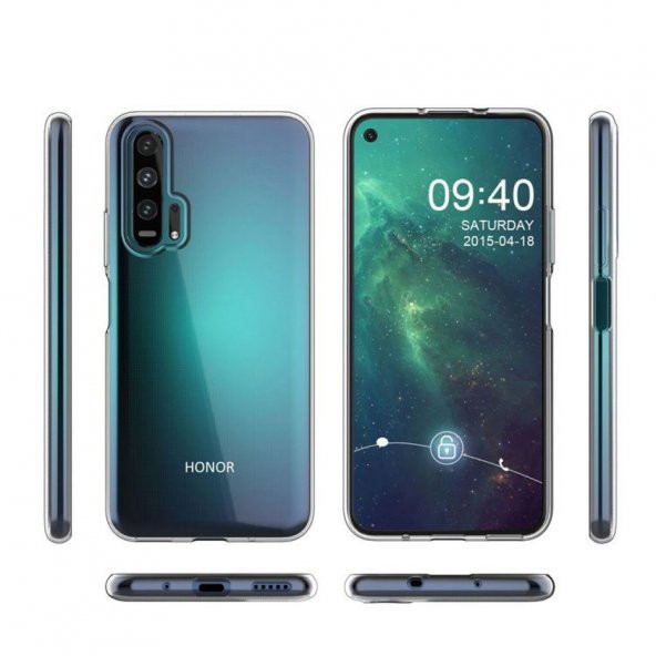 Huawei Honor 20 Kılıf Lüx Kamera Korumalı Şeffaf Silikon Kılıf - 3