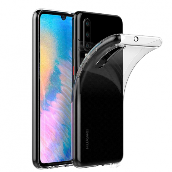 Huawei P30 Kılıf Lüx Kamera Korumalı Şeffaf Silikon Kılıf ürün görseli 1