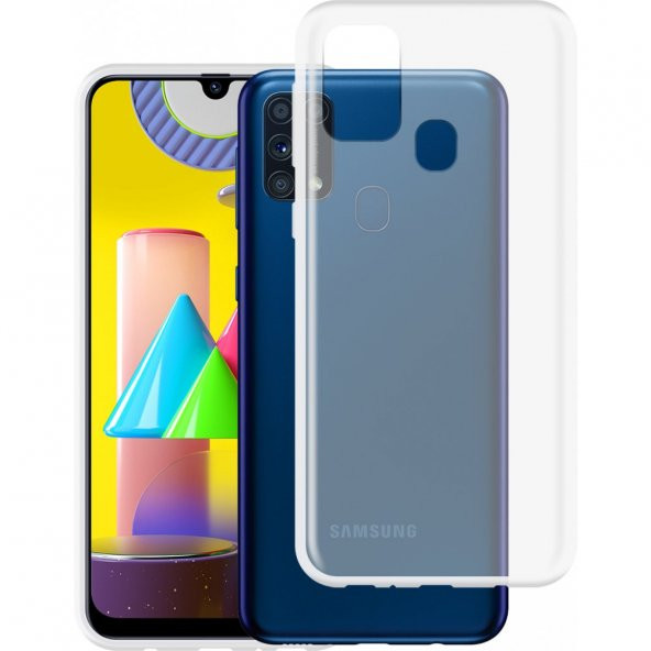 Samsung Galaxy M31 Kılıf Lüx Kamera Korumalı Şeffaf Silikon Kılıf