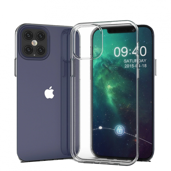 Apple iPhone 12 Pro Max Kılıf Lüx Şeffaf Silikon Kılıf