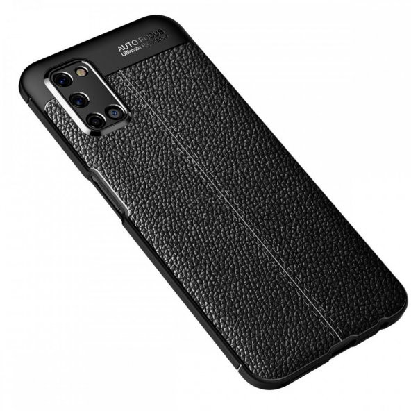 Oppo A72 Kılıf Focus Deri Görünümlü Silikon Kılıf Esnek Kapak