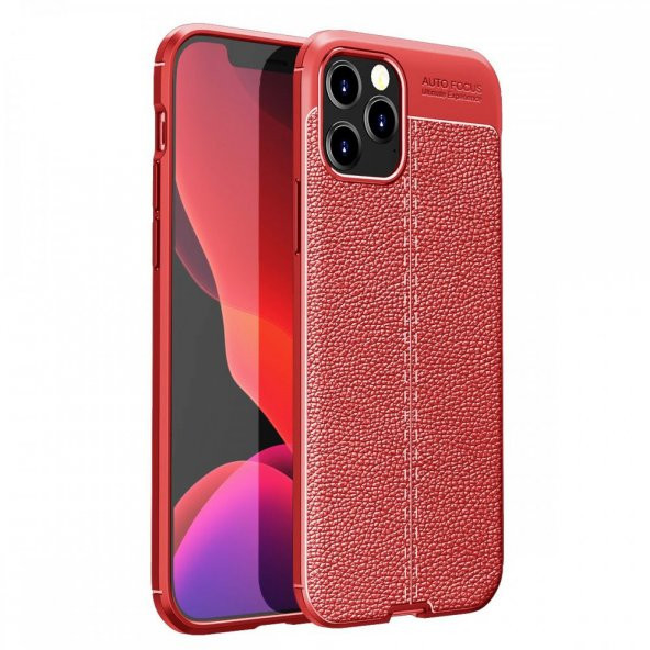 iPhone 12 Kılıf Focus Deri Görünümlü Silikon Kılıf Esnek Kapak - 3