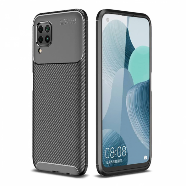 Huawei P40 Lite Kılıf Focus Karbon Silikon Kılıf Esnek Kapak