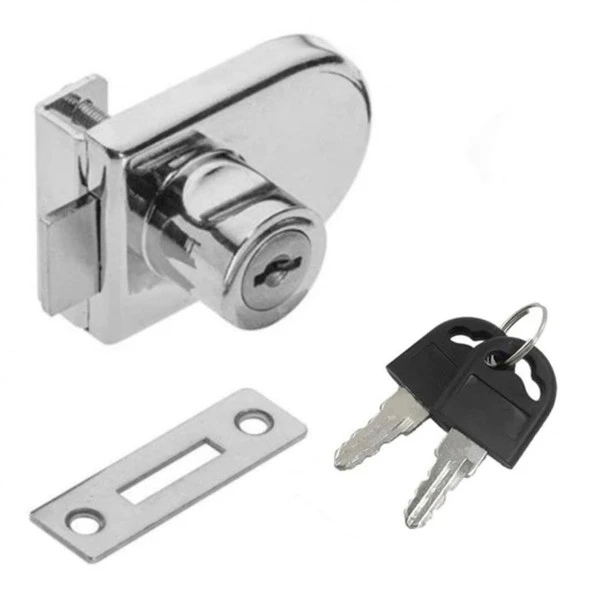 Ugr Cam Kilidi 21 mm Metal 2 Anahtarlı Vitrin Pano Kilidi - Resim 4