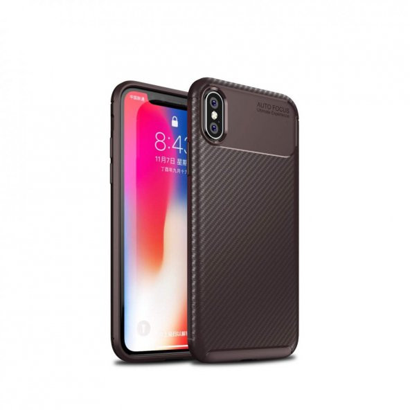 iPhone XS Kılıf Focus Karbon Silikon Kılıf Esnek Kapak - Resim 2